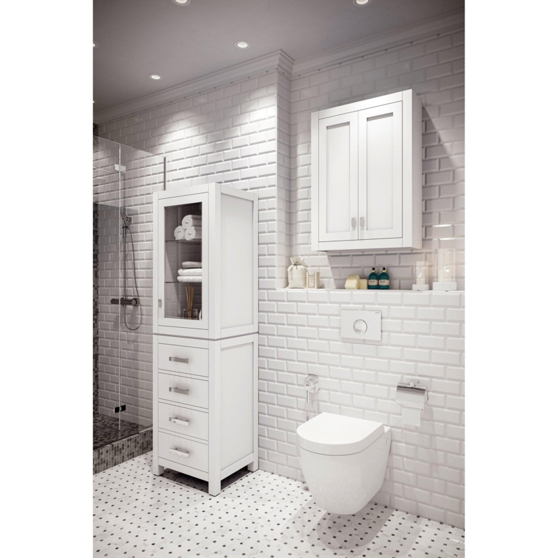Water Creation Madison Linen Cabinet In White  US Bath Store