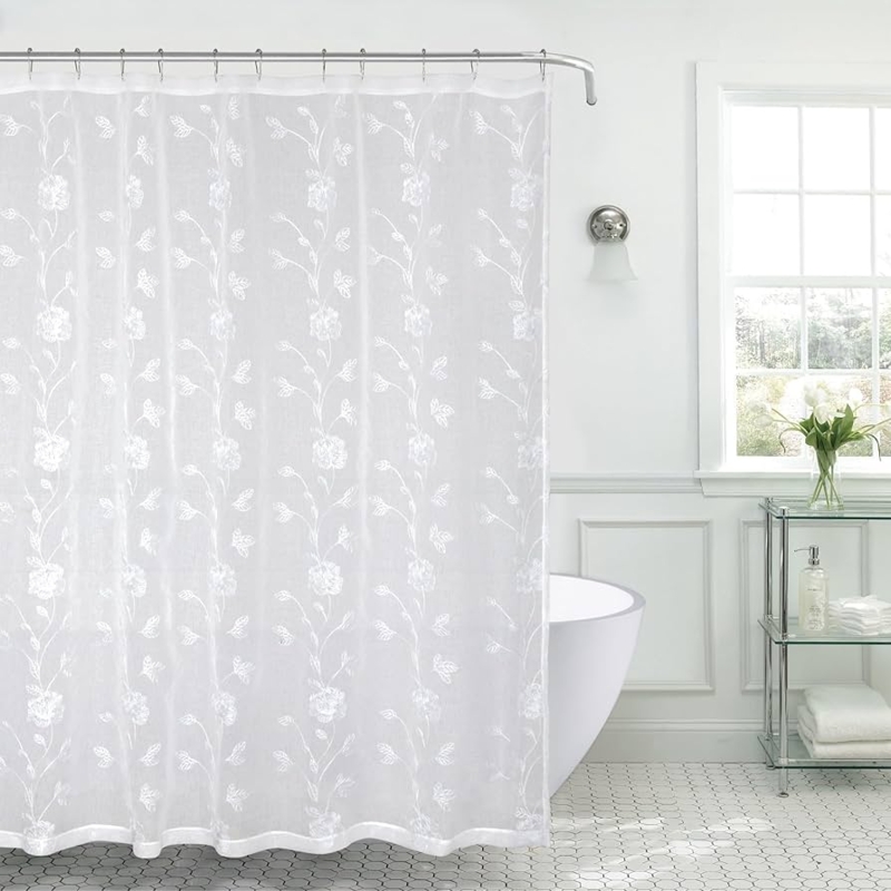 Sheer Fabric Shower Curtain