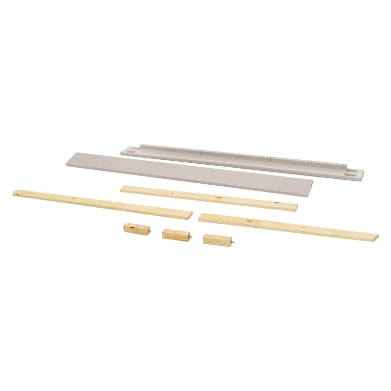 Whitewashed Bed Conversion Kit with Universal Slat Support.