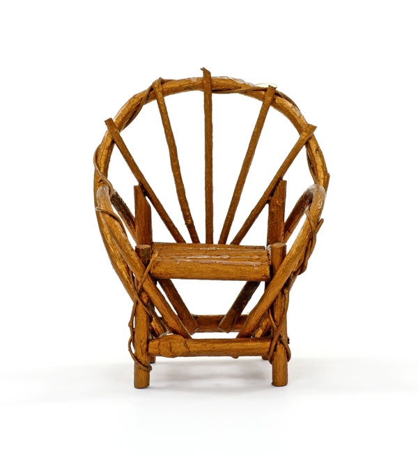 Willow Chair: Miniature Fan Back Model with Wrapped Twig Armrests