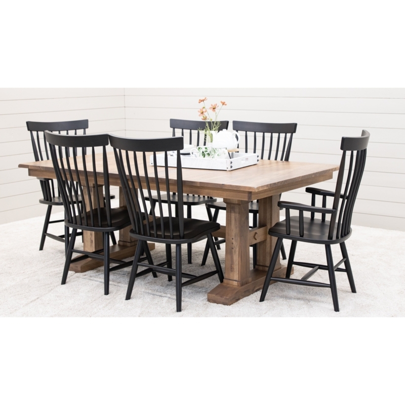 Windsor Armchairs Spindle Back Tapered Legs Matte Finish