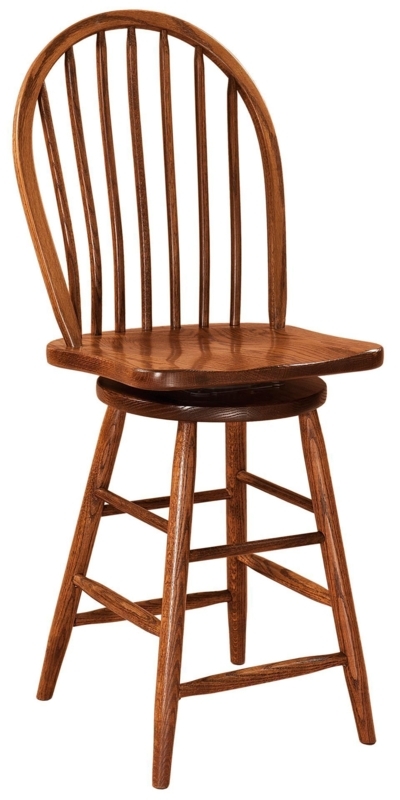Windsor Bar Stool Swivel Spindle Back in Solid Wood