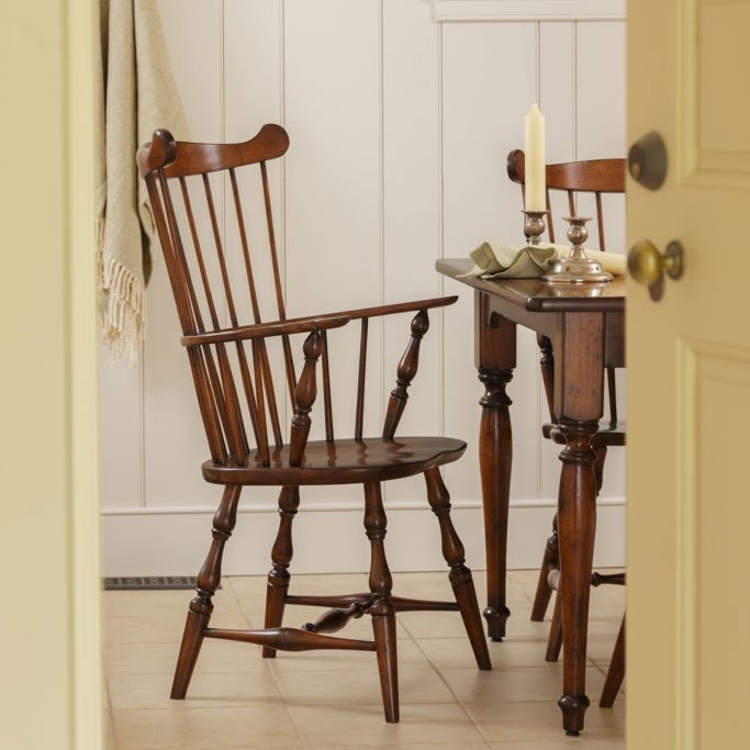 Windsor Dining Armchair Chestnut Wood Bowed Crest