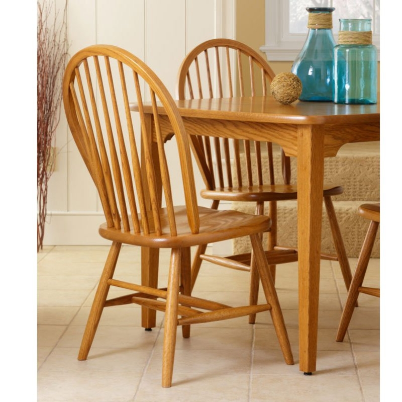 Windsor Dining Chair Eight Spindle Hoop Back Honey Oak