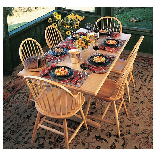 Windsor Dining Chair Light Wood Handcrafted Spindle Back