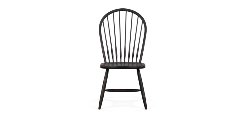 Windsor Side Chair Espresso Brown Hoop Back Spindle Tapered