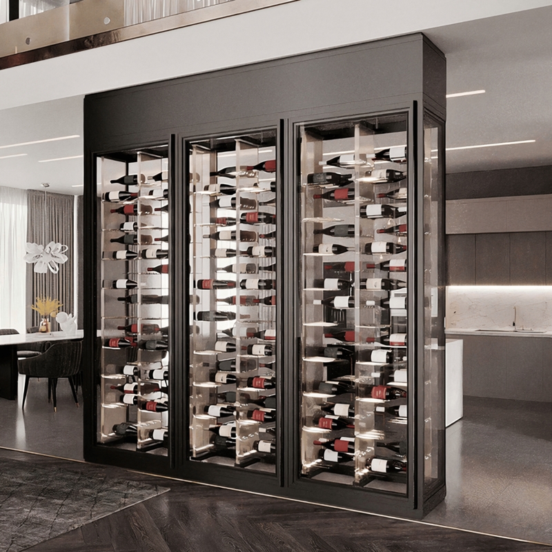 Wine Cellar Enclosure Glass Room Divider Function Internal LEDs