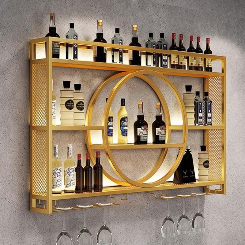 Wine Rack: Geometric Circles with LED Backlighting.