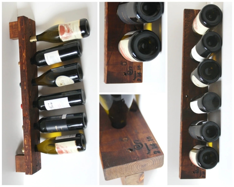 Wine Rack: Vertical Mount with Personalized Engraving.
