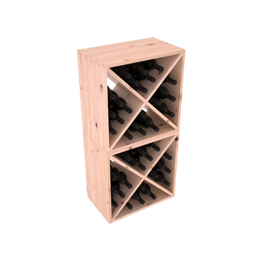 Wine Rack with X-Divider Bins in Alder Wood Toned Finish.
