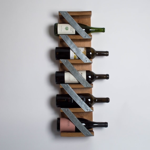 Wine Rack: Zig-Zag Design with Diagonal Cradles.