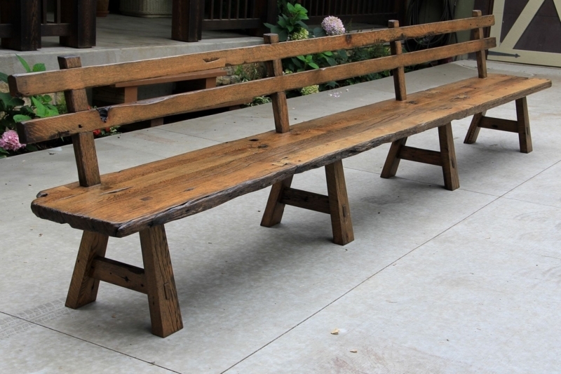 Wooden Bench With Back | Foter