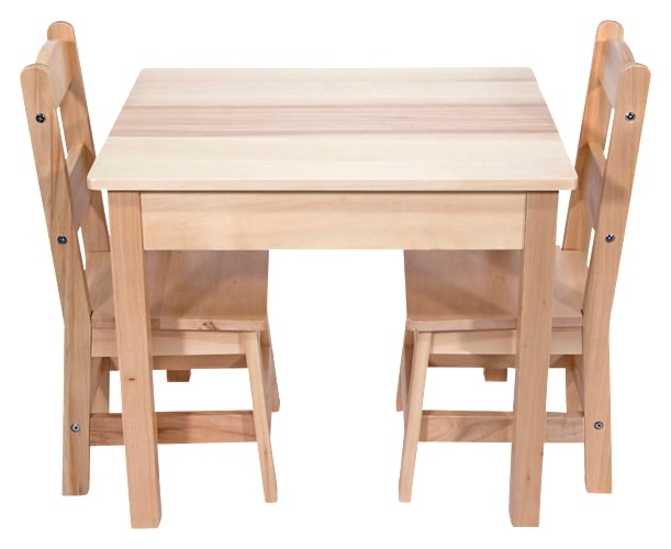 Wooden Kids Table Set Solid Wood Ladder Back Minimalist Nursery Table