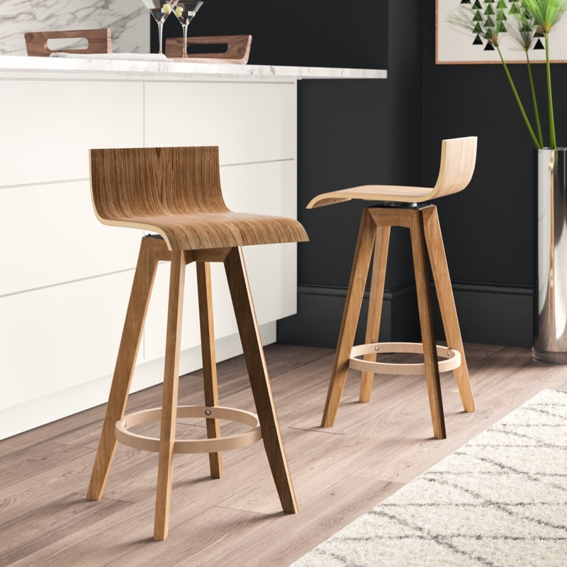 Wooden Swivel Bar Stools | Foter