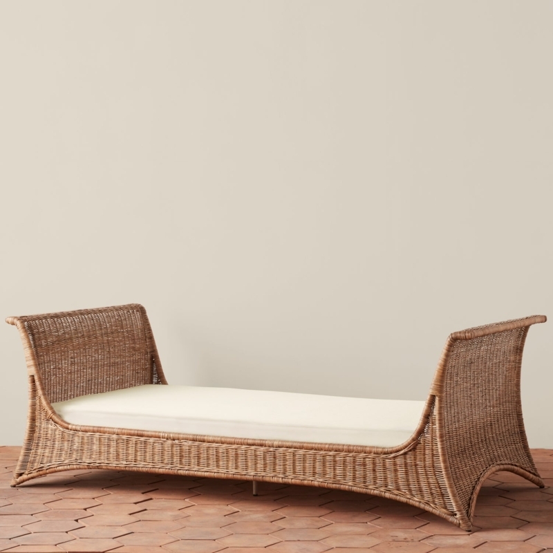 Woven Daybed, Flared Ends, Sleigh Silhouette, Low Profile Design