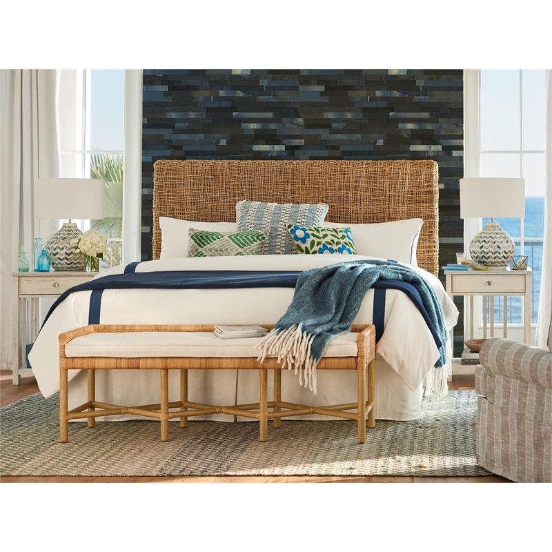 Woven King Headboard Natural Tan Rectangular Nesting Design Coastal Living