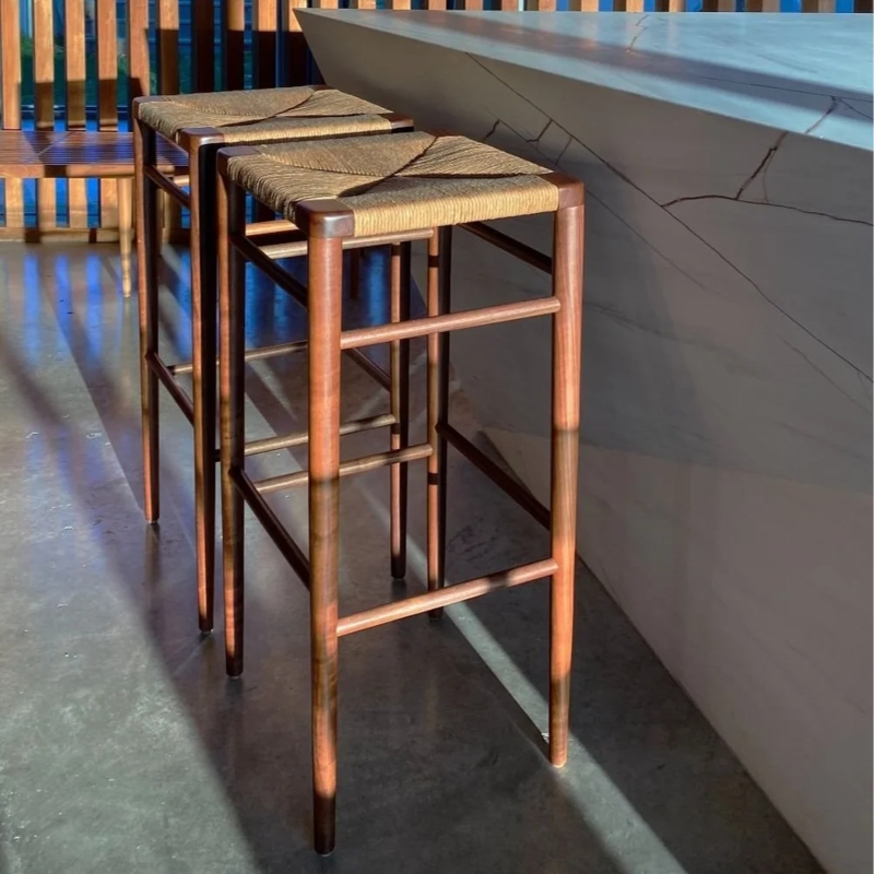Woven Rush Stools - RS 24 + RS 30  Smilow Design