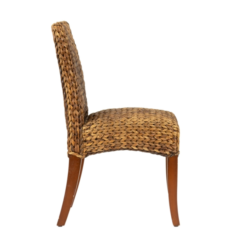 Woven Seagrass Chair with Unique Arched Seat Frame