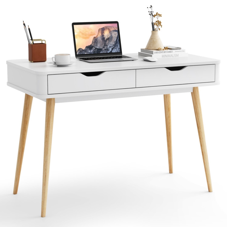 Writing Desk with Recessed Pulls and Splayed Tapered Legs