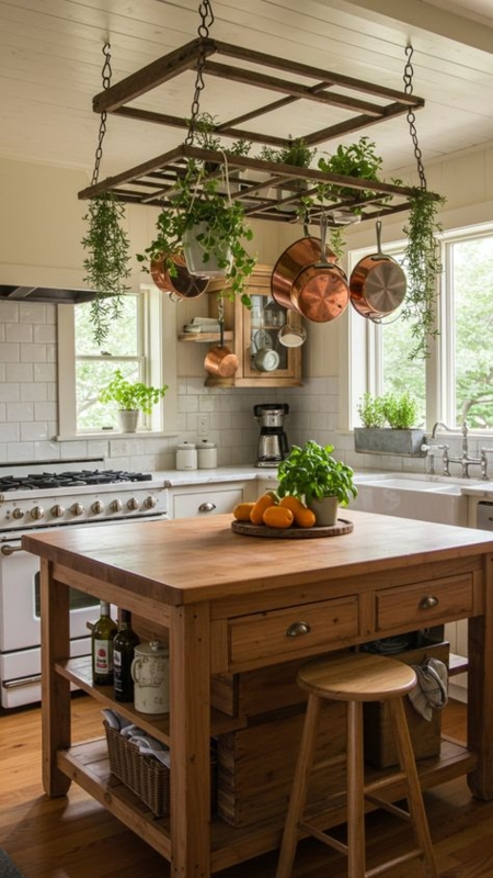 50 Best Hanging Pot Racks ideas | pot rack, pot rack hanging, hanging pots