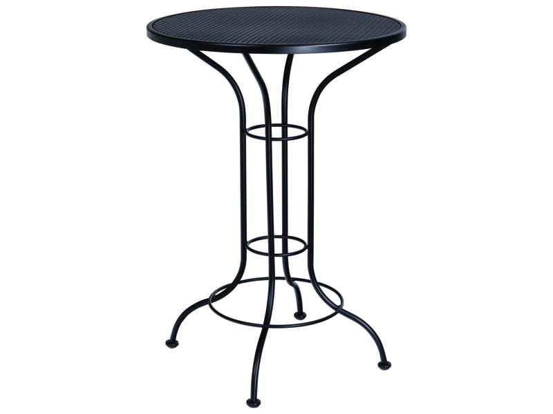 Bar Table Wrought Iron Mesh Surface Top Outdoor Pub Matte Black