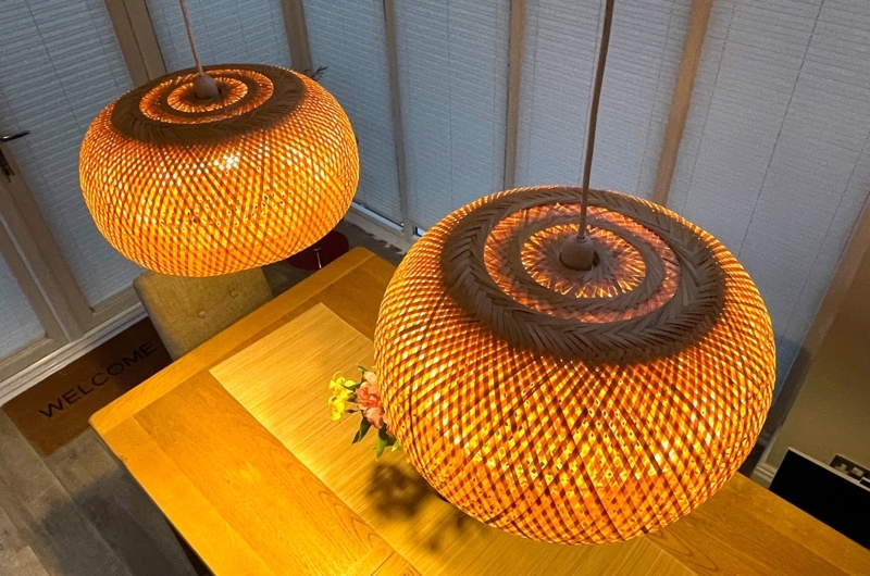 Boho Lamp Shade Woven Rattan Lampshades  Colourful Beautiful Things Wicker  Lamp Shade