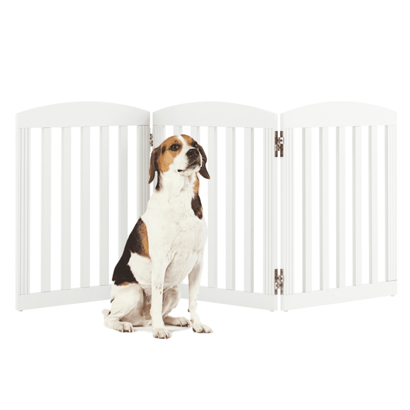 Crisp White Arched Pet Gate 3-Panel Folding