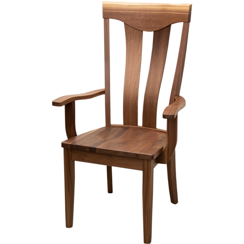 Dining Arm Chair Live Edge Top Walnut Wood Craftsman Handcrafted