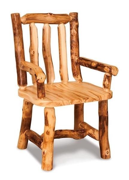 Dining Armchair Log Construction Rustic Cabin Decor Natural Grain