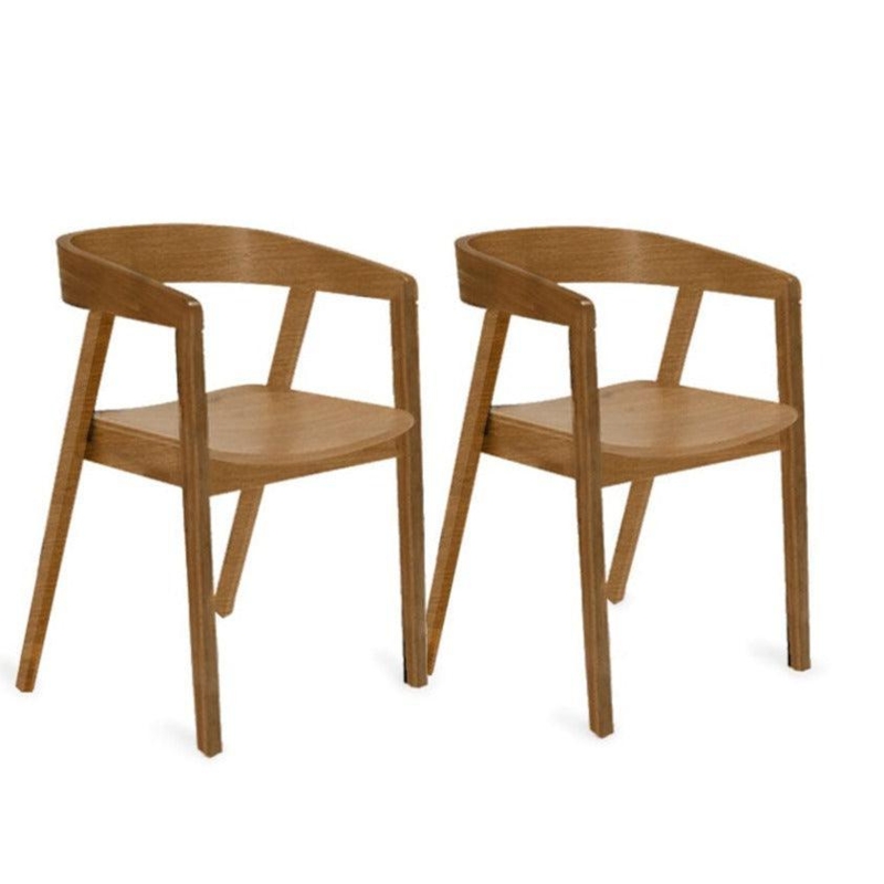 Dining Armchair Wrap Around Backrest Oak Wood Scandi Mid Century