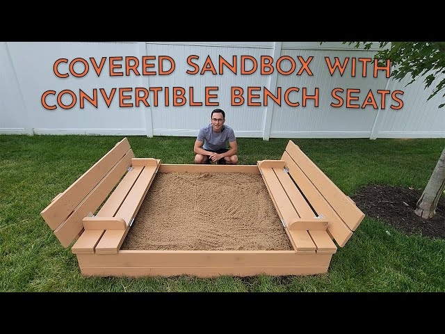 DIY Style Sandbox with Dual Convertible Decking Board Benches