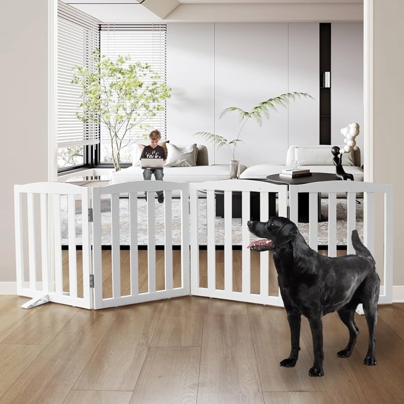 Dog Gate: Freestanding Arched Top With Support Feet Folding