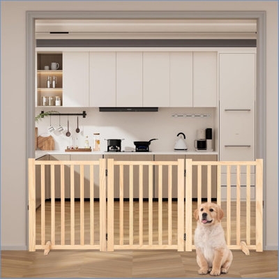 Dog Gate: Scandinavian Style Natural Pine Foldable Panels