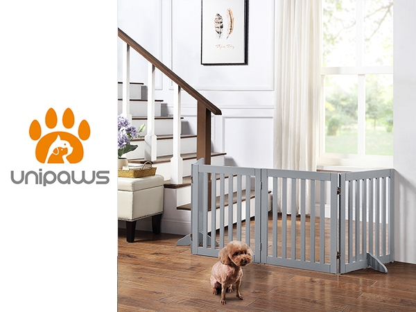 Dove Gray Wooden Pet Fence Foldable Panels