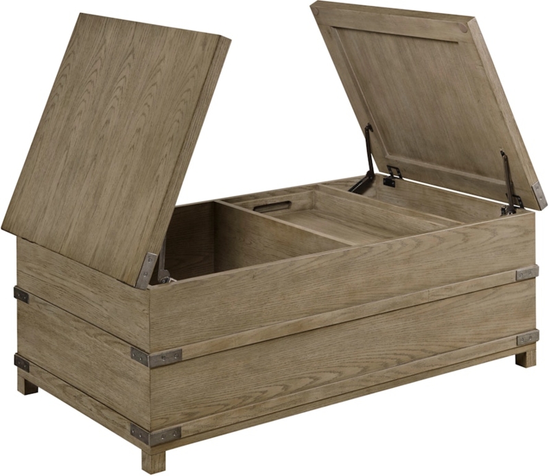 Dual Opening Trunk Coffee Table with Riveted Hardware