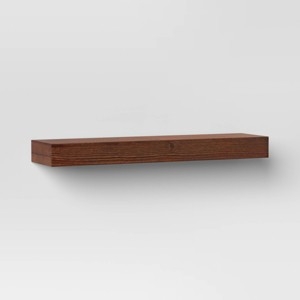 Floating Shelf Chunky Design Walnut Brown Hidden Mounting