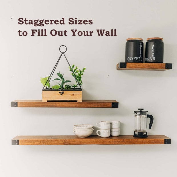 Floating Shelves Iron Corner Brackets Rivet Details Wall Mounted