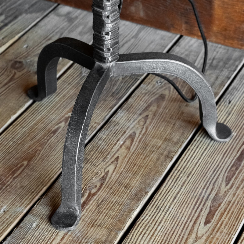 Floor Lamp Base Stacked Metal Stem Dark Nickel Tripod Industrial