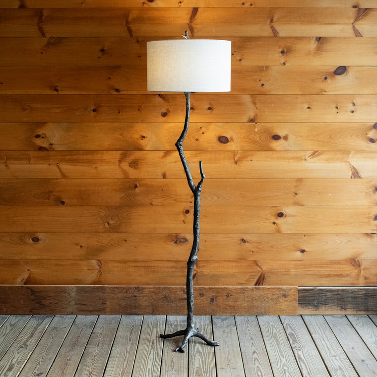 Floor Lamp Organic Tree Branch Stem Tripod Root Base Textured