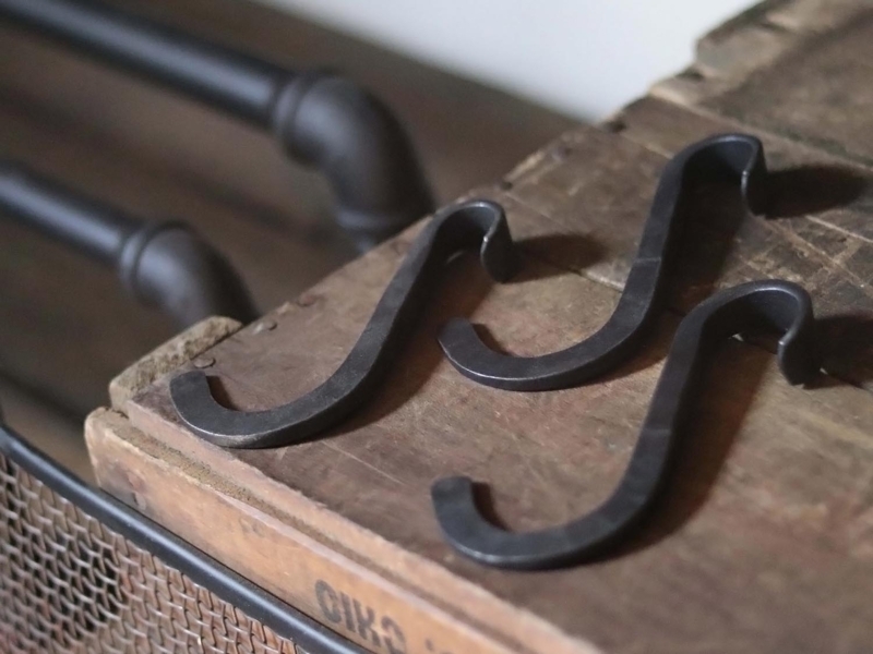 Forged S-Hooks with Tapered Ends, Set of 3