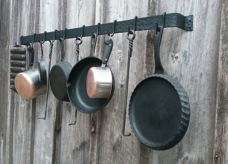 Hammered Texture Iron Pot Rack, Heavy Duty
