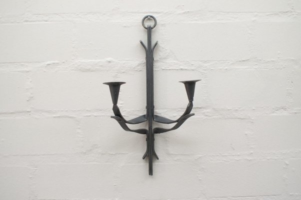 Hand-Forged Iron Wall Mounted Candleholders, 1950s, Set of 4 for sale at  Pamono