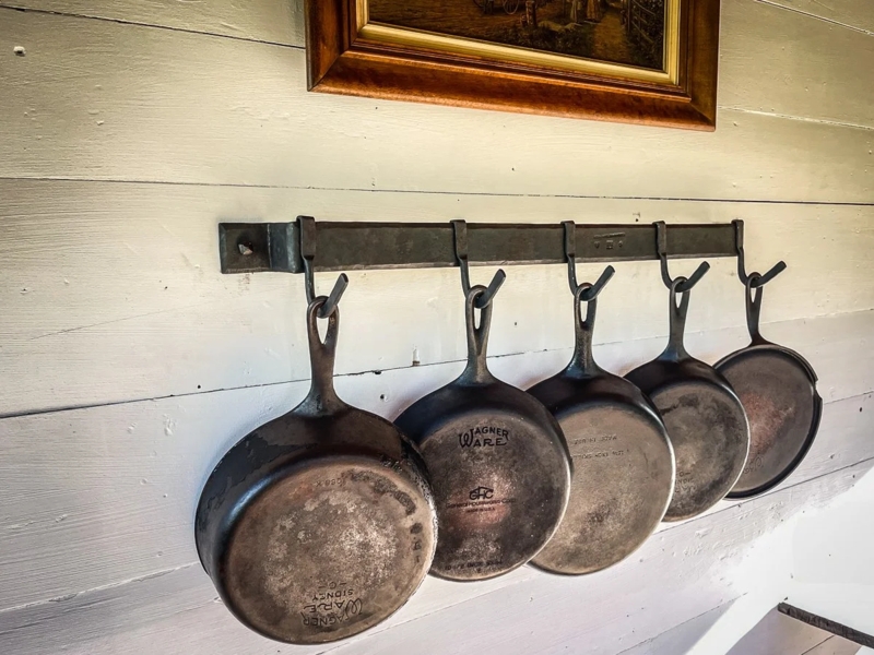 Hand Forged Pot Rack for Cast Iron Display