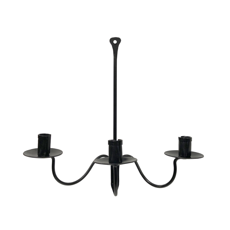 Hanging Candle Holder Wrought Iron Three Arm with S-Curved Design