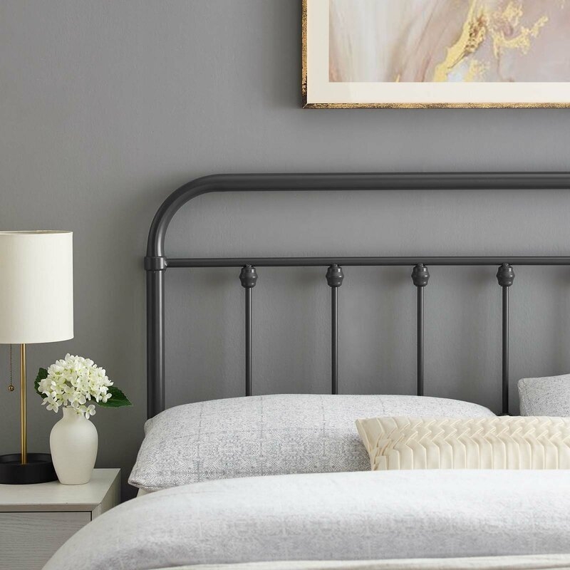 Headboard Curved Corners Decorative Finials Modern Farmhouse
