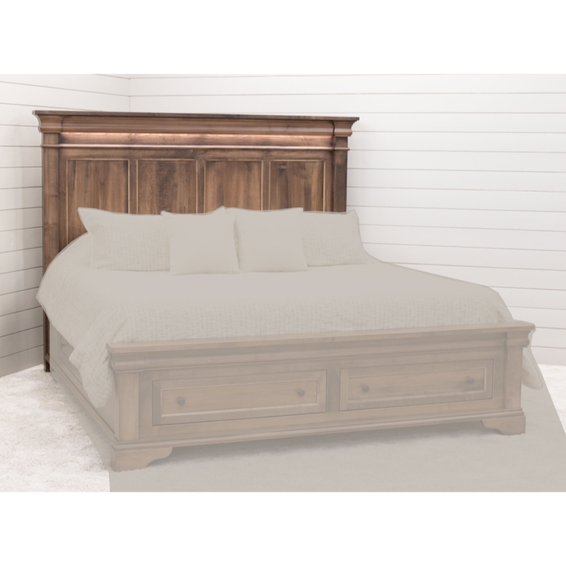 Headboard: Integrated Accent Lighting, Crown Molding Cap, Solid Wood
