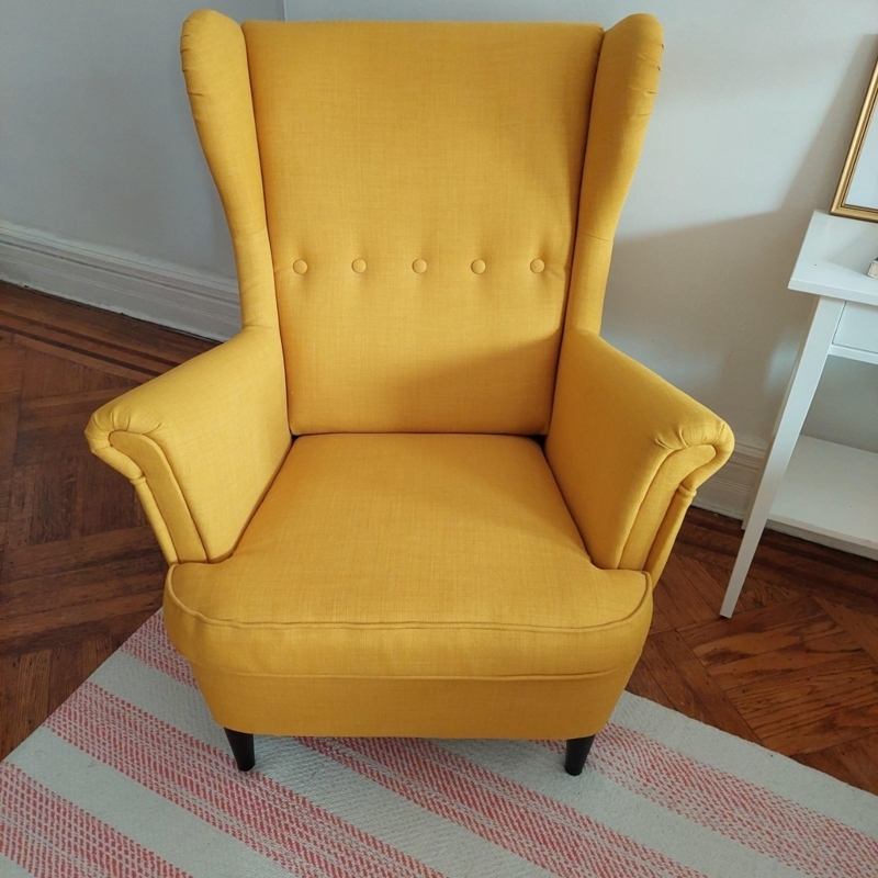 IKEA Strandmon Wing Chair, Skiftebo Yellow - AptDeco