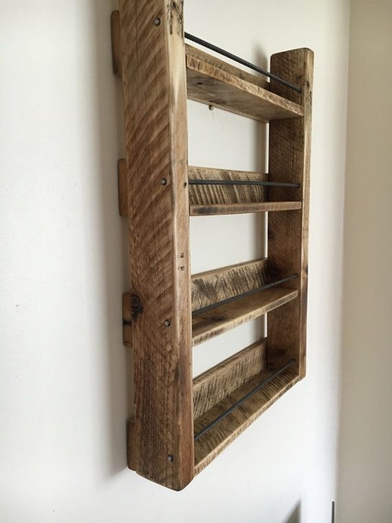 Industrial Kitchen Storage Rack Rough Sawn Texture Exposed Fasteners