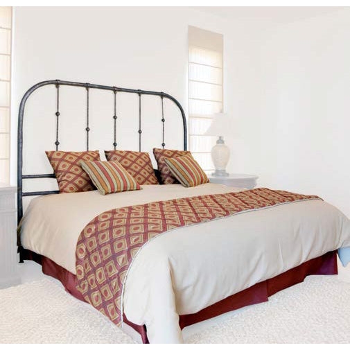 Iron Headboard Charcoal Gray Arched Top Vertical Spindles Farmhouse