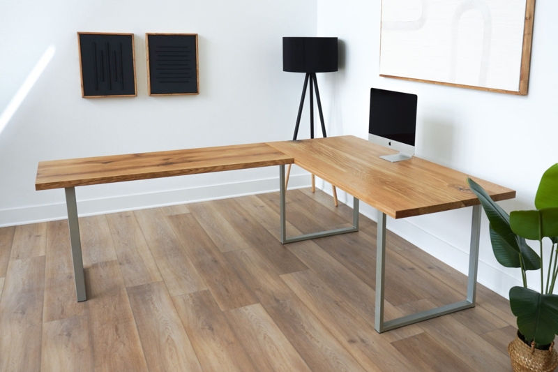 Wood L Shaped Desk